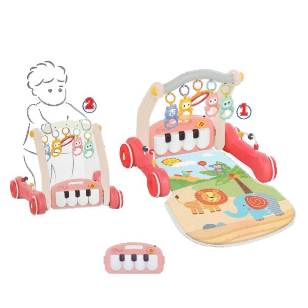 فرشة بيانو مع واكر 2 في 1 لون احمر ❤️🎹