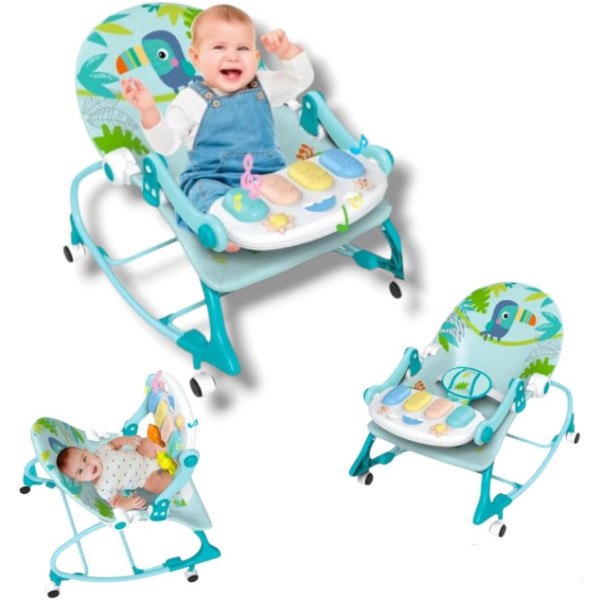 كرسي الهزاز مع فرشة البيانو 3 في 1  🎹 👶🤍