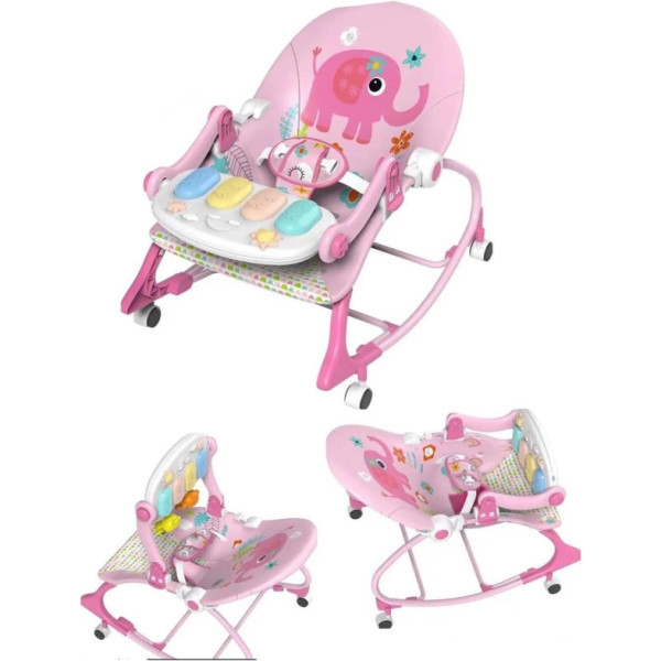 كرسي الهزاز مع فرشة البيانو 3 في 1  🎹 👶🤍