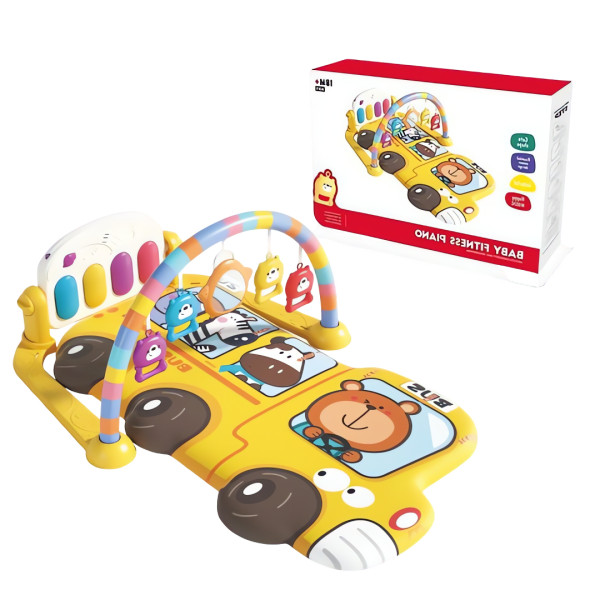 فرشة البيانو على شكل باص الحيوانات 🚌🐻🐨