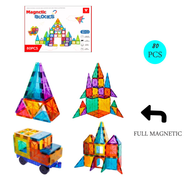 المكعبات المغناطيسية 80 قطعة 🧲✨
