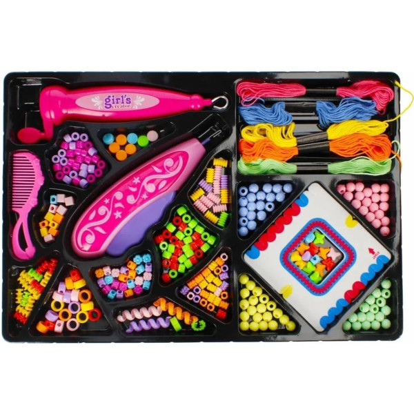 مجموعة الخرز للتضفير الشعر والأساور 👧🎀