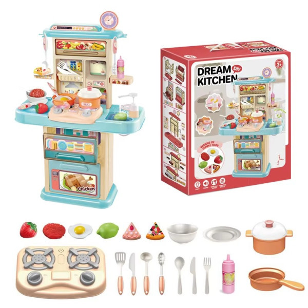 مطبخ للأطفال 19 قطعة باللون الأزرق