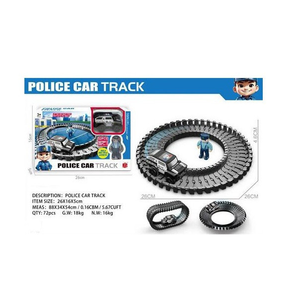 لعبة مسار سيارة الشرطة للأطفال الحجم الصغير 🚔