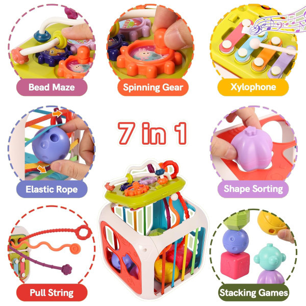 المكعب التعليمي المونتيسوري 7×1 للأطفال 🎶🧩✨