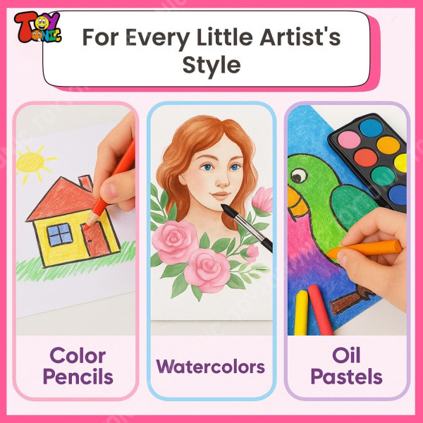 صندوق الوان يونيكورن زهري145 قطعه