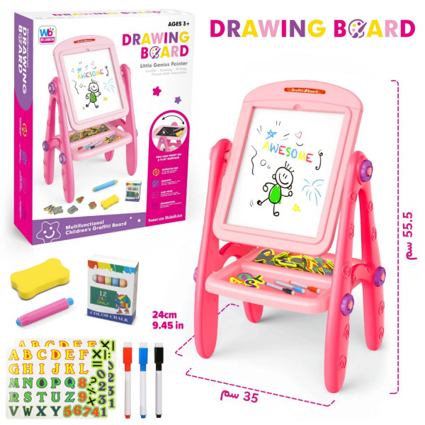 اللوح التعليمي باللون الزهري