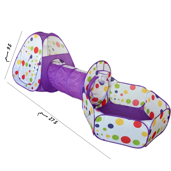 خيمة النفق 3 في 1 باللون البنفسجي 💜🎪✨