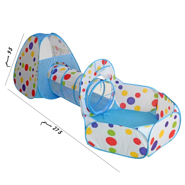 خيمة النفق 3 في 1 باللون الأزرق 💙🎪✨