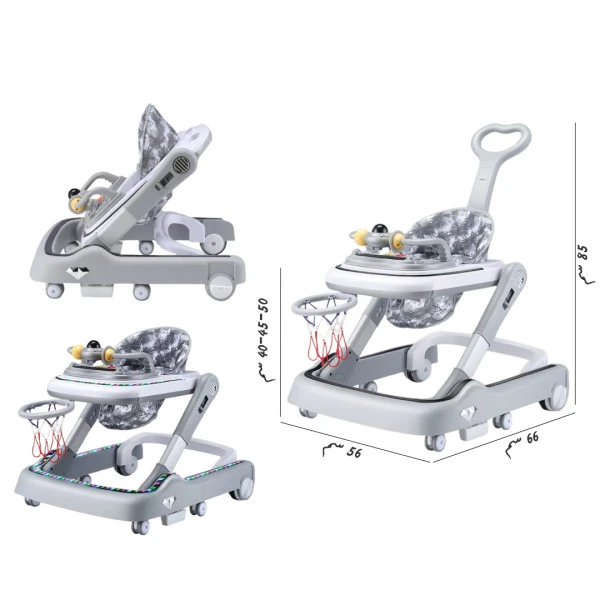 كراجة مع واكر مزودة بمرمى كرة مع يد قابلة للازالة